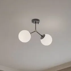 Deckenlampe Damar Opviq, dimmbar, schwarz, für Wohn- / Esszimmer, Glas, Deckenlampe