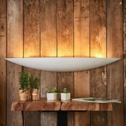 Wandfluter Tommi Lindby, dimmbar, weiß / opal, für Wohn- / Esszimmer, Gips / Ton, Modern, Wandleuchte, Wandlampe Innen