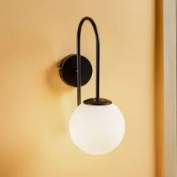 Wandlampe Berlin Luminex, dimmbar, schwarz, für Wohn- / Esszimmer, Metall, Wandleuchte, Wandlampe Innen