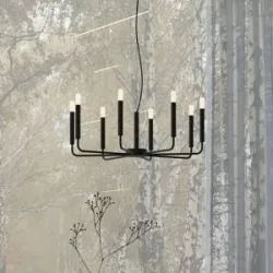 Euluna Kronleuchter ORTO Nowodvorski Lighting, schwarz, für Wohn- / Esszimmer, Metall, Modern, Kronleuchter