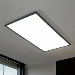 LED Panel Nelios Lindby, dimmbar, schwarz, für Küche, Aluminium, Modern, LED Panel