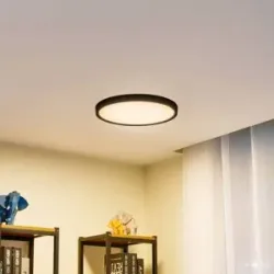 Smart Home Deckenlampe Pravin Lindby, dimmbar, schwarz, für Wohn- / Esszimmer, Kunststoff, Modern, Smart Home Deckenlampe