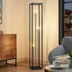 Stehlampe Tiliane Lindby, schwarz, für Wohn- / Esszimmer, Metall, Modern, Stehlampe