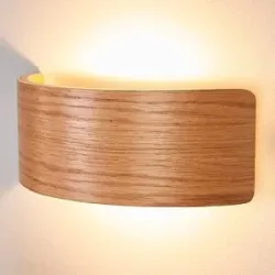 Wandlampe Rafailia Lindby, Holz dunkel, für Wohn- / Esszimmer, Holz, Modern, Wandleuchte, Wandlampe Innen