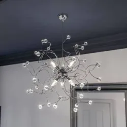 Kristall Hängelampe Trilly ONLI, dimmbar, chrom / silber, für Wohn- / Esszimmer, Metall, Modern, Pendelleuchte