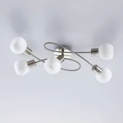 Deckenlampe Elaina Lindby, dimmbar, alu / grau / zink, für Wohn- / Esszimmer, Metall, Modern, Deckenlampe