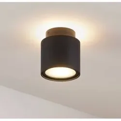 Arcchio Deckenlampe Walisa, Ø 10 cm, schwarz, Diffusor, GU10 Walisa Arcchio, dimmbar, schwarz, für Wohn- / Esszimmer, Aluminium, Modern, Strahler