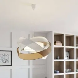 Hängelampe Simaria Lindby, dimmbar, braun / rost, für Wohn- / Esszimmer, Textil / Stoff / Seide, Modern, Pendelleuchte