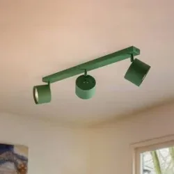 Deckenspot Chloe verstellbar dreiflammig, grün Argon, dimmbar, grün, für Wohn- / Esszimmer, Metall, Modern
