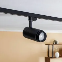 Arcchio Nanna LED-Schienenspot schwarz 4000K 28W, schwarz, für Arbeitszimmer / Büro, Aluminium, Stromschienenstrahler