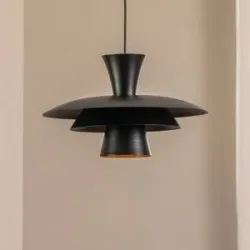 Hängelampe Plato Luminex, dimmbar, schwarz, für Wohn- / Esszimmer, Metall, Modern, Pendelleuchte