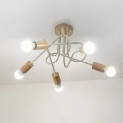 Deckenlampe Oxford HELAM, dimmbar, creme / amber, für Wohn- / Esszimmer, Metall, Modern, Deckenlampe