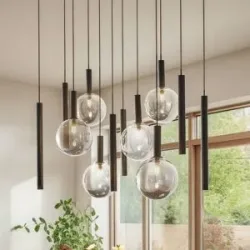 Glas Hängelampe Lumavia Lucande, dimmbar, schwarz, für Wohn- / Esszimmer, Glas, Modern, Pendelleuchte