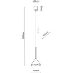Hängelampe Cono TK Lighting, dimmbar, schwarz, für Wohn- / Esszimmer, Metall, Modern, Pendelleuchte