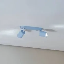 Deckenstrahler Livia, hellblau, 35 cm, 2-flg., Metall, GU10 Livia TK Lighting, dimmbar, blau, für Kinderzimmer, Metall, Strahler