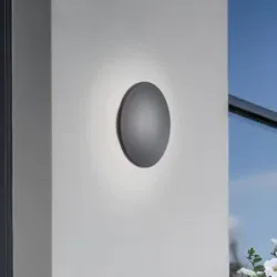 Euluna LED-Wandleuchte Aria M, schwarz, Aluminium, Ø 18 cm M Nowodvorski Lighting, schwarz, Aluminium, LED Wandleuchte außen