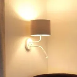 Wandlampe Roller Duolla, weiß / opal, für Wohn- / Esszimmer, Metall, Wandleuchte, Wandlampe Innen