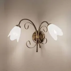 Wandlampe Odino ONLI, dimmbar, bronze / altmessing, für Wohn- / Esszimmer, Metall, Wandleuchte, Wandlampe Innen