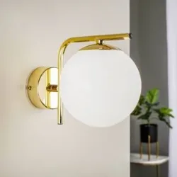 Wandlampe Aurora Domiluce, dimmbar, messing / gold, für Wohn- / Esszimmer, Metall, Wandleuchte, Wandlampe Innen
