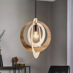 Holz Hängelampe Glam SIGMA, dimmbar, Holz hell, für Wohn- / Esszimmer, Holz, Modern, Pendelleuchte