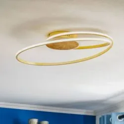 LED Deckenlampe Dorle Lindby, dimmbar, messing / gold, für Wohn- / Esszimmer, Metall, Modern, LED Deckenleuchte