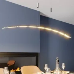 Hängelampe Manon Lindby, dimmbar, alu / grau / zink, für Wohn- / Esszimmer, Glas, Modern