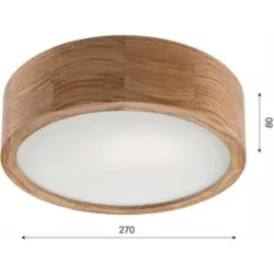 Deckenlampe Caspian Envostar, dimmbar, Holz hell, für Badezimmer, Holz, Deckenlampe