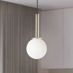 Glas Hängelampe Daisy SIGMA, dimmbar, weiß / opal, für Wohn- / Esszimmer, Metall, Modern, Pendelleuchte