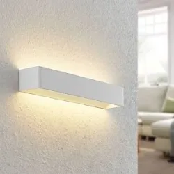 Wandlampe Karam Arcchio, dimmbar, weiß / opal, für Wohn- / Esszimmer, Aluminium, Modern, LED Wandleuchte, Wandlampe Innen
