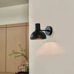 Designer Wandlampe Mostrid Lucande, dimmbar, schwarz, für Wohn- / Esszimmer, Metall, Design, Wandleuchte, Wandlampe Innen
