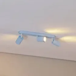 Deckenstrahler Livia, hellblau, 52 cm, 3-flg., Metall, GU10 Livia TK Lighting, dimmbar, blau, für Kinderzimmer, Metall, Strahler