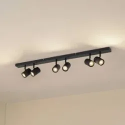 Lindby Deckenstrahler Kardis, dunkelgrau, 6-fl, Metall, GU10 Kardis Lindby, dimmbar, alu / grau / zink, für Flurbereich, Aluminium, Modern, Strahler