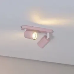 Deckenstrahler Livia, rosa, 35 cm, 2-flg., Metall, GU10 Livia TK Lighting, dimmbar, violett / pink / rose, für Kinderzimmer, Metall, Strahler