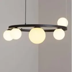 Hängelampe Garda 5 ALDEX, dimmbar, schwarz, für Wohn- / Esszimmer, Metall, Modern, Pendelleuchte