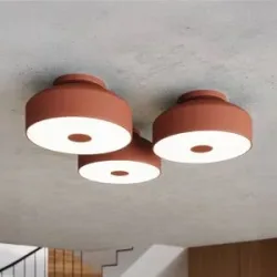 Deckenlampe CLARO SOLLUX LIGHTING, dimmbar, braun / rost, für Wohn- / Esszimmer, Metall, Deckenlampe