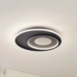 LED Deckenlampe Inessa Lindby, dimmbar, schwarz, für Wohn- / Esszimmer, Metall, Modern, LED Deckenleuchte