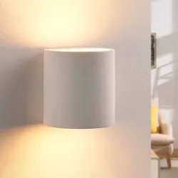 Wandlampe Krista Lindby, dimmbar, weiß / opal, für Wohn- / Esszimmer, Gips / Ton, Modern, Wandleuchte, Wandlampe Innen
