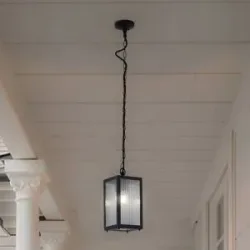 Lindby Außenpendelleuchte Bolgar, schwarz, Metall, Glas Bolgar Lindby, dimmbar, schwarz, Metall, Modern