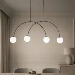 Glas Hängelampe Nova Domiluce, dimmbar, schwarz, für Wohn- / Esszimmer, Metall, Modern, Pendelleuchte