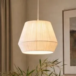 Hängelampe Vitore Lindby, dimmbar, weiß / opal, für Wohn- / Esszimmer, Textil / Stoff / Seide, Skandinavisch, Pendelleuchte