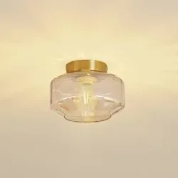 Deckenlampe Hildur Lindby, dimmbar, creme / amber, für Wohn- / Esszimmer, Glas, Deckenlampe