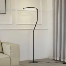 LED Stehlampe Rayon Lindby, schwarz, für Wohn- / Esszimmer, Metall, Modern, LED Stehlampe