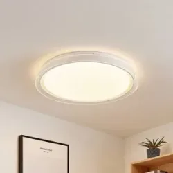 LED Deckenlampe Sleya Lindby, dimmbar, weiß / opal, für Wohn- / Esszimmer, Modern, LED Deckenleuchte