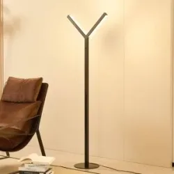 LED Stehlampe Ilian Lucande, dimmbar, schwarz, für Wohn- / Esszimmer, Metall, Modern, LED Stehlampe