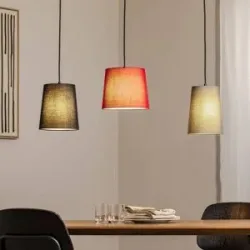 Hängelampe Amilia Lindby, dimmbar, Holz hell, für Wohn- / Esszimmer, Textil / Stoff / Seide, Junges Wohnen, Pendelleuchte