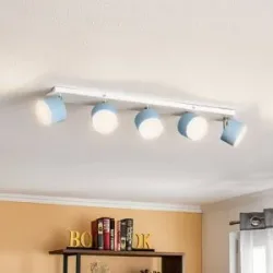 Deckenstrahler Cloudy fünfflammig blau Eko-Light, dimmbar, blau, für Wohn- / Esszimmer, Metall, Junges Wohnen, Strahler