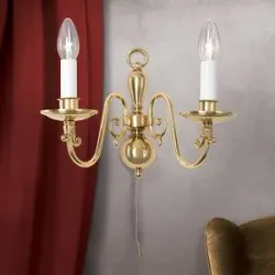 Orion Wandlampe IMKE, dimmbar, messing / gold, für Wohn- / Esszimmer, Messing, Antik, Wandleuchte, Wandlampe Innen
