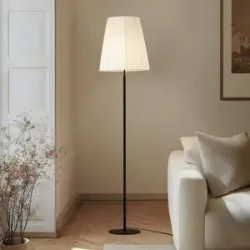 Stehlampe Virelle Lindby, weiß / opal, für Wohn- / Esszimmer, Textil / Stoff / Seide, Modern, Stehlampe