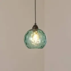 Glas Hängelampe Benek Opviq, dimmbar, blau, für Wohn- / Esszimmer, Glas, Junges Wohnen, Pendelleuchte