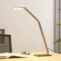 LED Schreibtischlampe Mion Lucande, dimmbar, alu / grau / zink, für Arbeitszimmer / Büro, Aluminium, Modern, LED Tischlampe